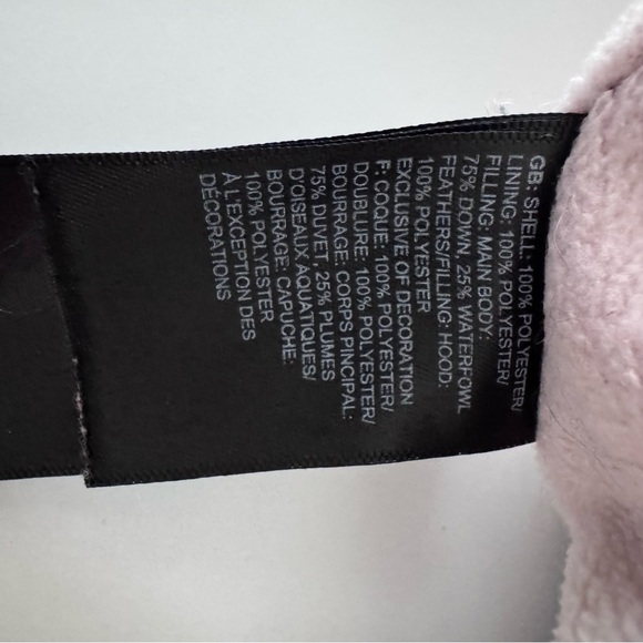 North face girls black pink fleece tnf 550 down quilted puffer parka jacket Sz 8 - Picture 6 of 7